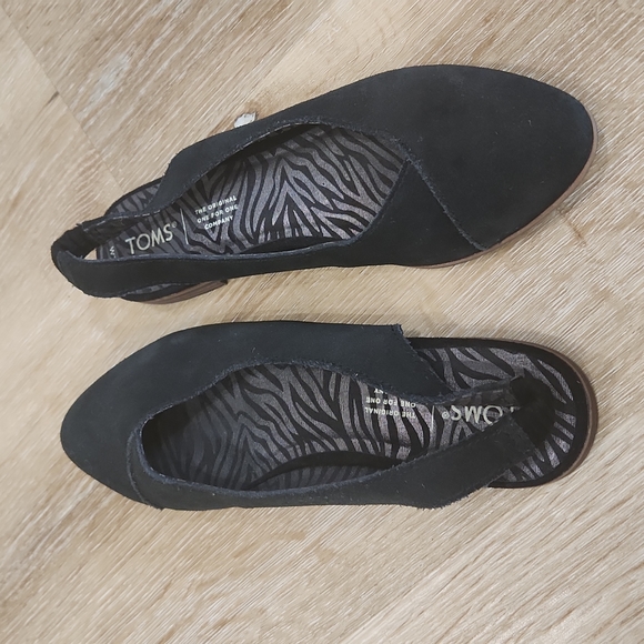 Toms Shoes Toms Black Slingback Closed Toe Flats Womens 7 Ankle